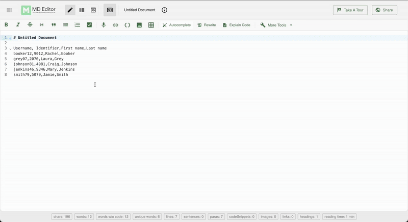 Enhanced Table Support: CSV Import and Visual Editing