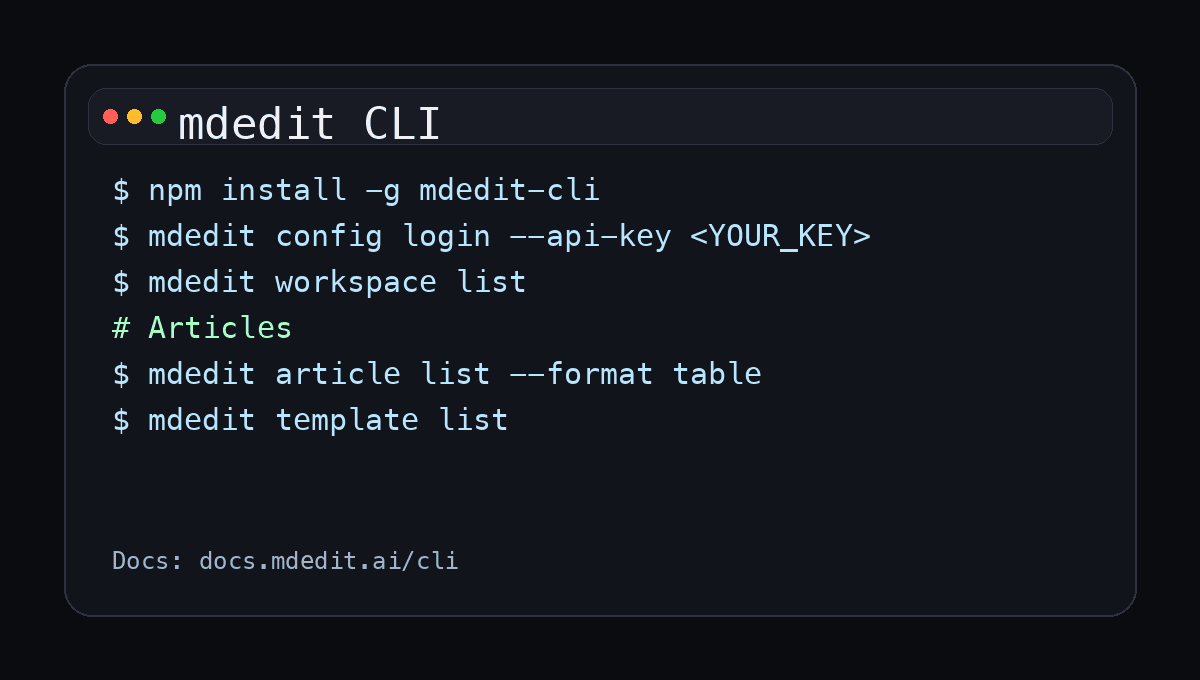 MDedit CLI (beta)