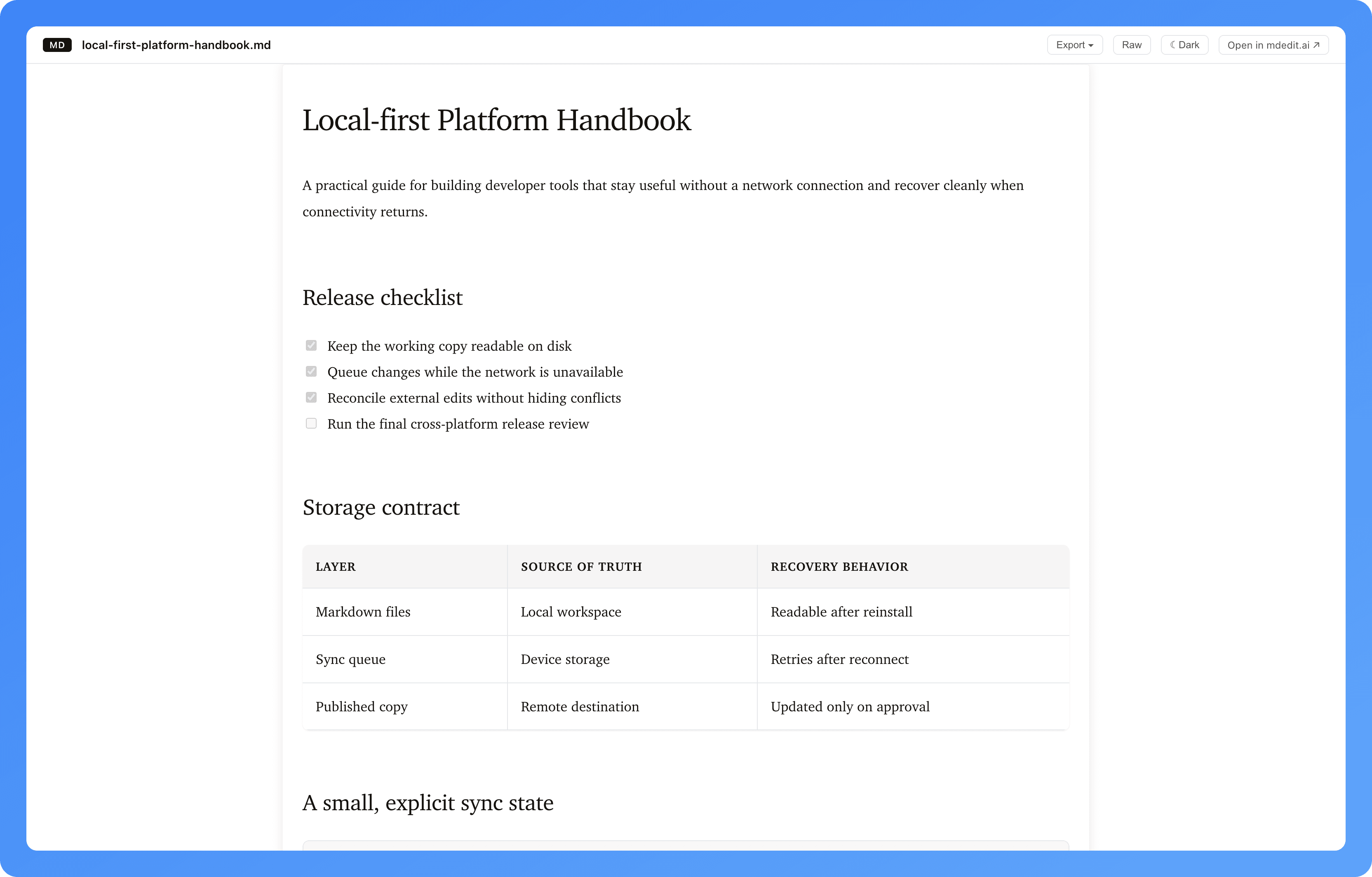 Markdown rendered in browser 1