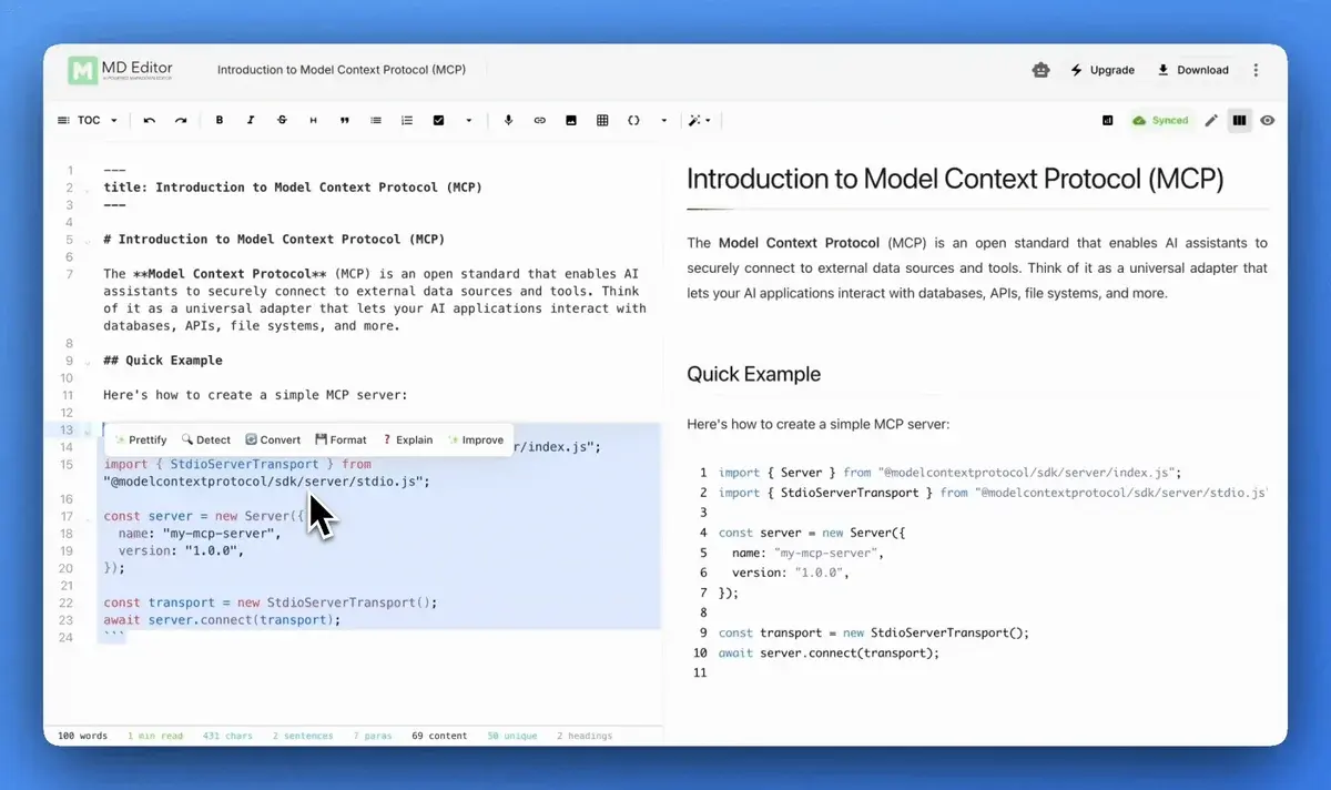 Code snippet to beautiful screenshot conversion