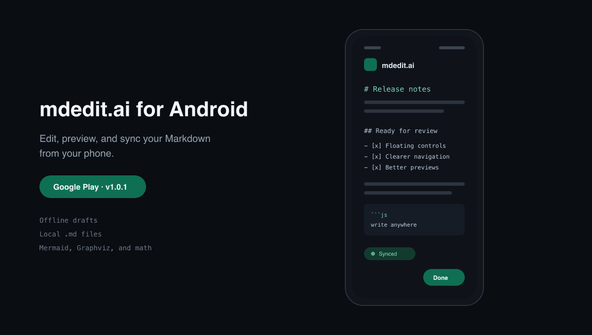 mdedit.ai for Android