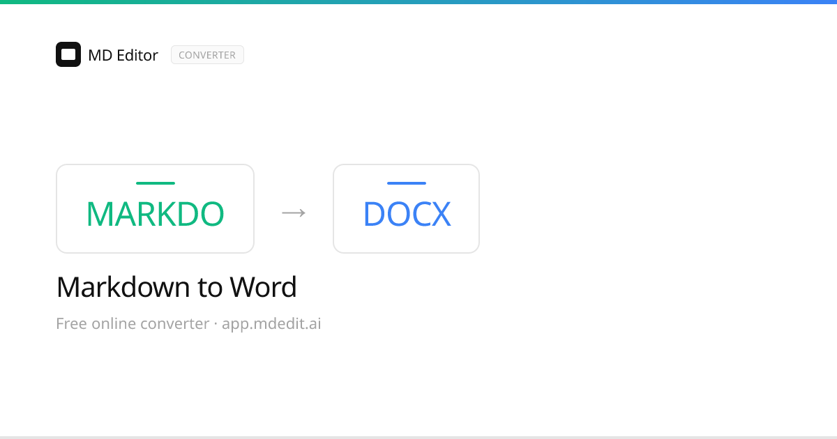 Convert Markdown to Word Online | mdedit.ai