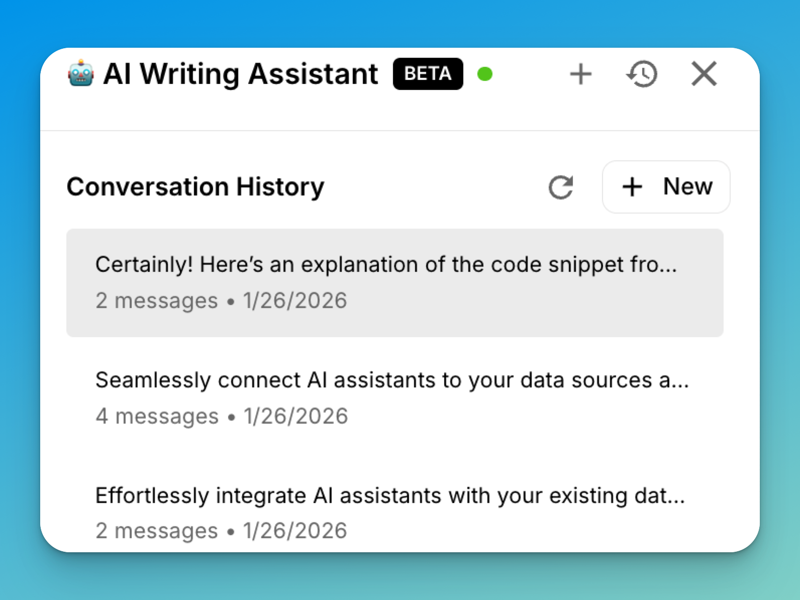 AI assistant history